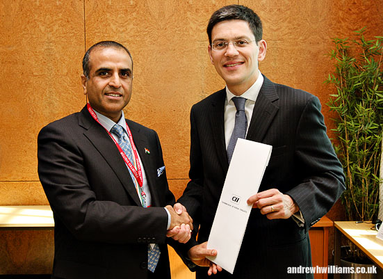 Sunil Mittal and David Miliband MP